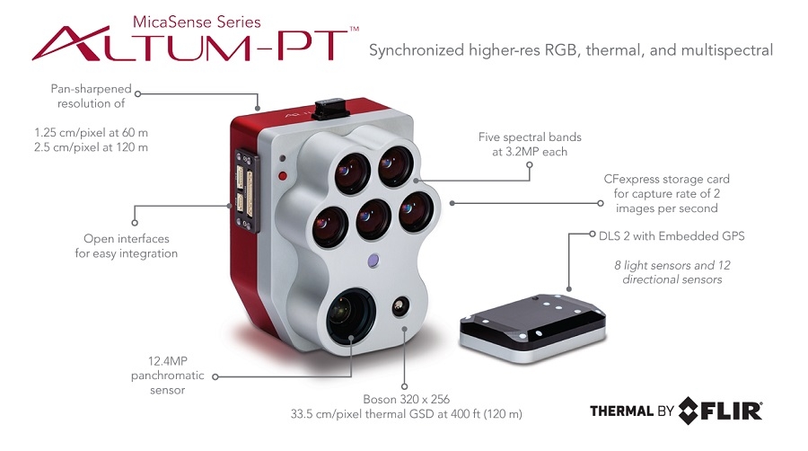 câmera multispectral micasense altum pt